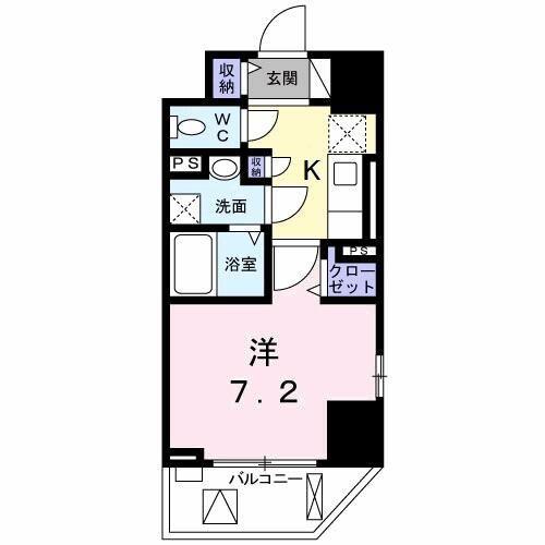 グラン八王子(1K/6階)の間取り写真