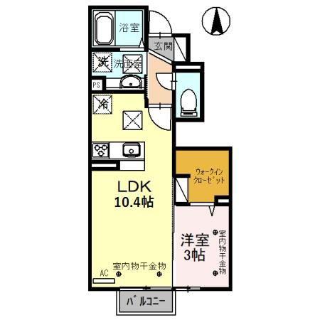 GRAND SERENA(1LDK/1階)の間取り写真