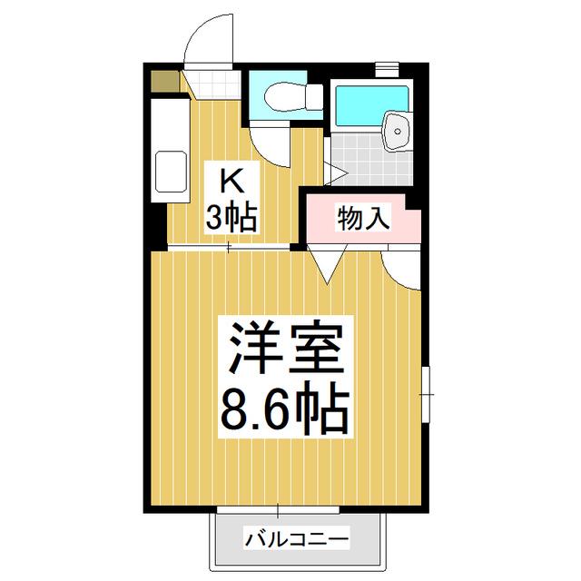 ウエストコート N棟(1K/2階)の間取り写真