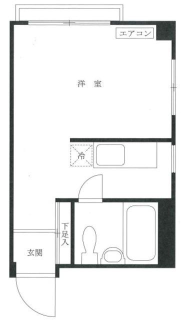ハイツ大久保(ワンルーム/3階)の間取り写真