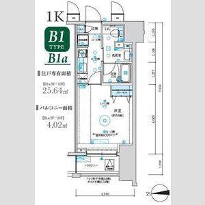 MAXIV八王子TRE(1K/3階)の間取り写真