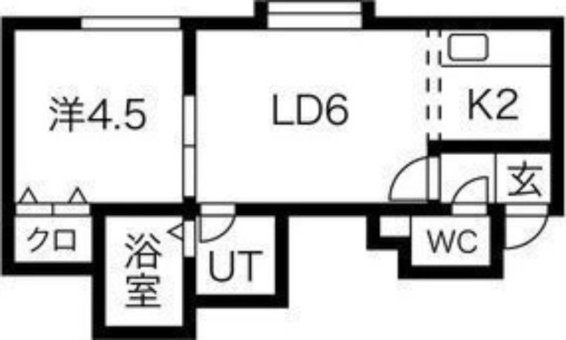 ヴィオレッテ II(1DK/1階)の間取り写真