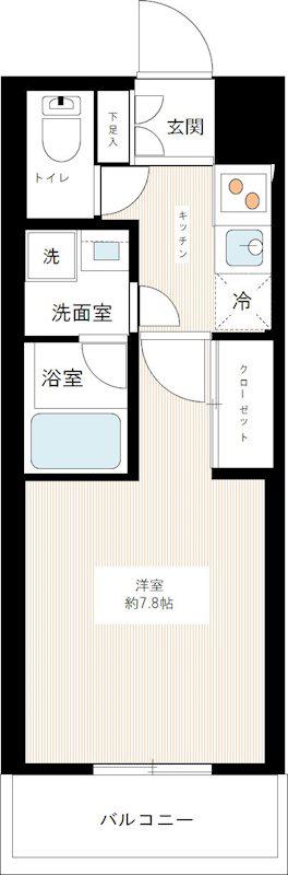 MAXIV小竹向原(1K/B1階)の間取り写真