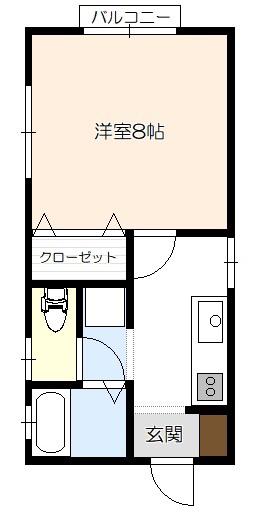 エクセルハウス(1K/2階)の間取り写真