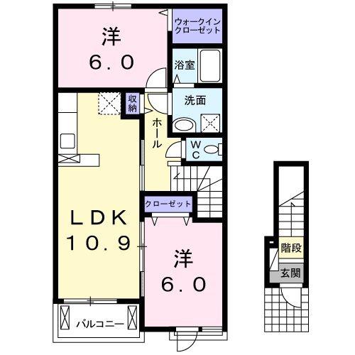 サンアリエッタ I(2LDK/2階)の間取り写真