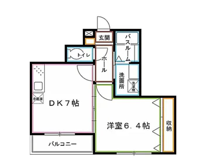 COLIAS(1DK/1階)の間取り写真