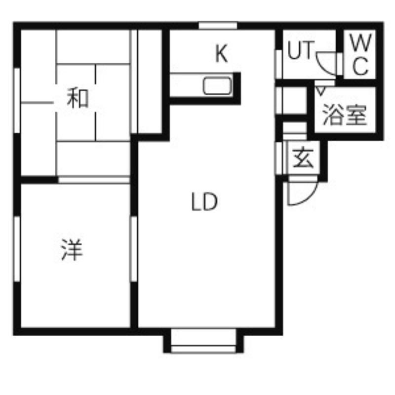 カーサフローラルD(2LDK/1階)の間取り写真