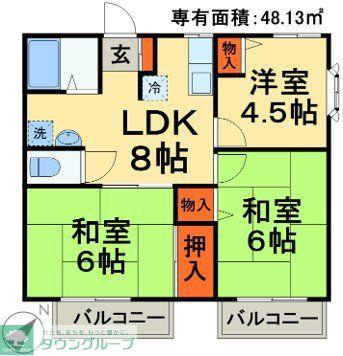 パナフラッツ(3LDK/1階)の間取り写真