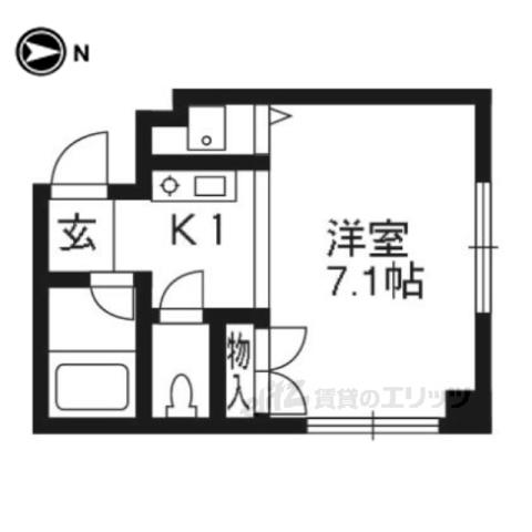 ARK・BW(1K/1階)の間取り写真