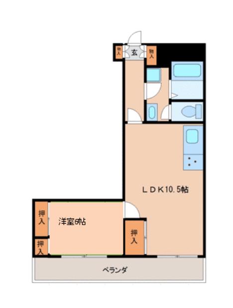伊澤竹に雀ビル(1LDK/7階)の間取り写真