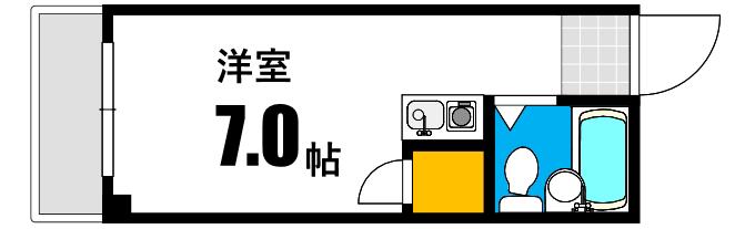 パートナー広島(1K/9階)の間取り写真