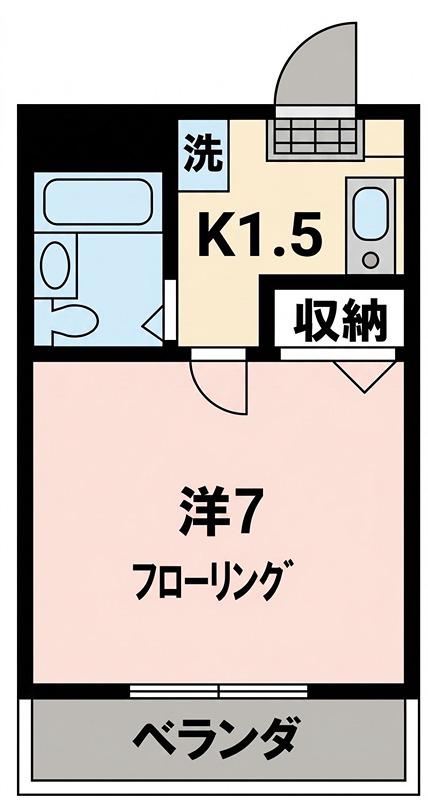 コパーズアプト港南VIパートII(1K/3階)の間取り写真