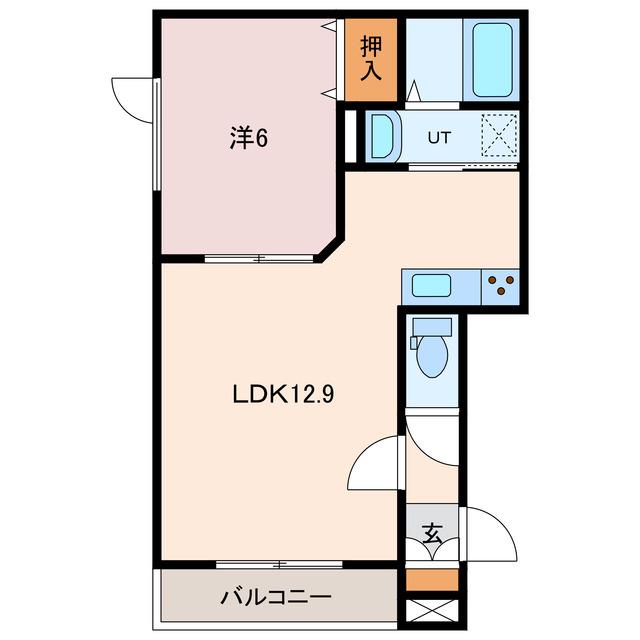 ゼクシア光洋(1LDK/1階)の間取り写真