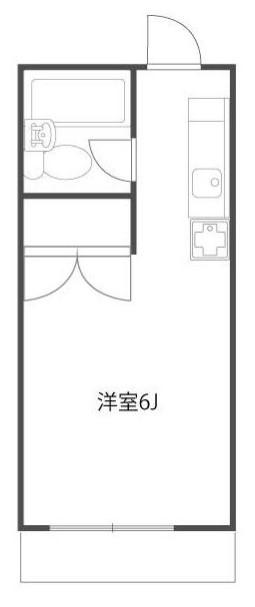 コーポ二葉2号A(ワンルーム/2階)の間取り写真