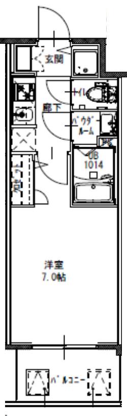 S-RESIDENCE大阪九条ノース(1K/6階)の間取り写真