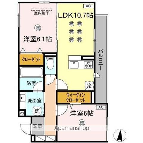 M&S RESIDENCE RIVERSIDE(2LDK/2階)の間取り写真