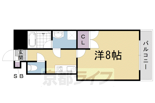 OHG長岡天神ビル(1K/4階)の間取り写真