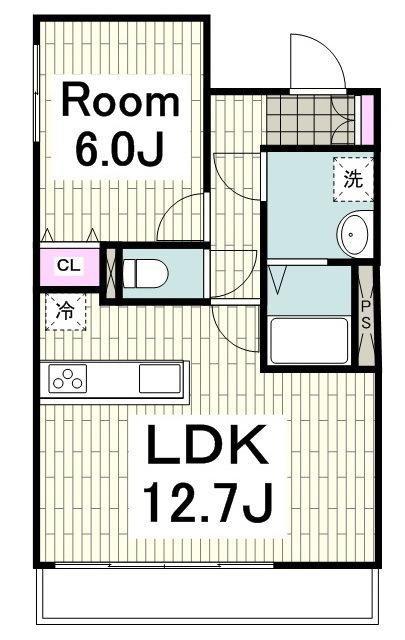フェリチタ(1LDK/2階)の間取り写真