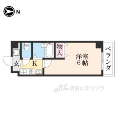 エクセレント高野(1K/1階)の間取り写真