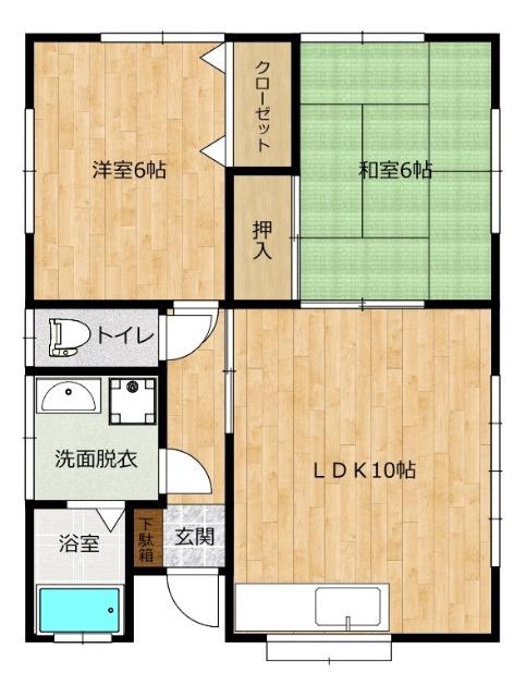 小倉アパート(2LDK/1階)の間取り写真