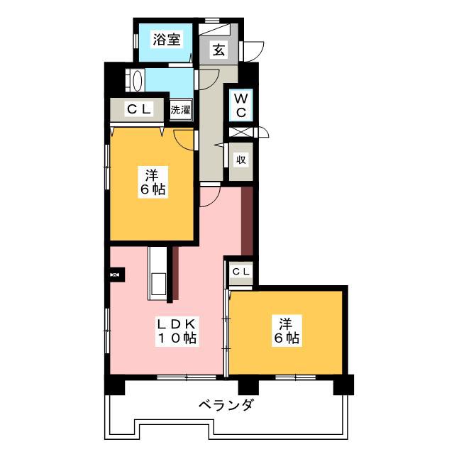 ロイヤルハイツワコーII(2LDK/6階)の間取り写真
