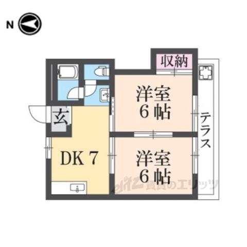 荒川マンション(2DK/1階)の間取り写真