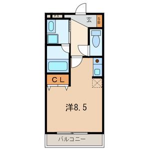 ドルチェ越谷(ワンルーム/2階)の間取り写真