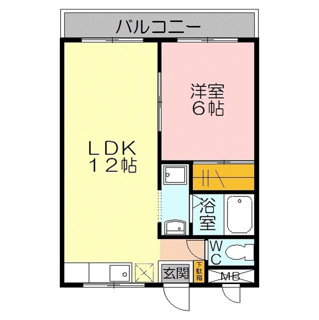 エクセレックアピオン(1LDK/1階)の間取り写真