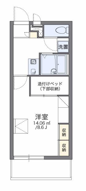 レオパレスRIO ムコガワ(1K/1階)の間取り写真