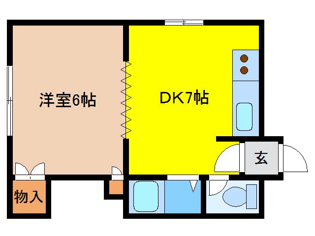 サニープレイス(1DK/3階)の間取り写真