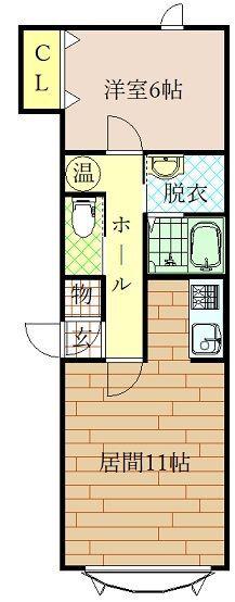 コムハウスIV(1LDK/2階)の間取り写真