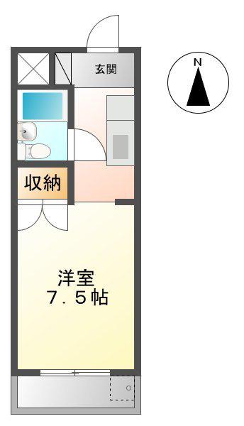 パレ・岐東(1K/3階)の間取り写真