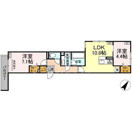 セレスティア東尾久II(2LDK/3階)の間取り写真