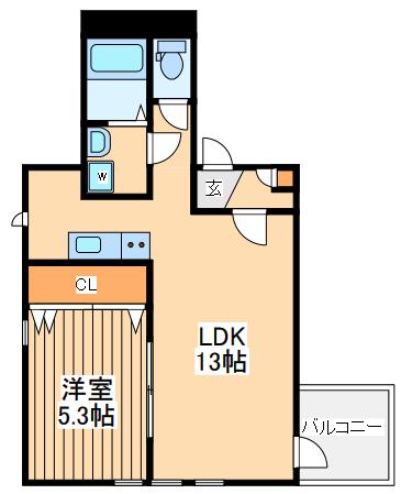 リトハウスⅡ(1LDK/3階)の間取り写真