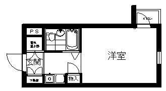 キャッスルマンション川越B(ワンルーム/4階)の間取り写真