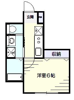 TS.横浜(1K/1階)の間取り写真