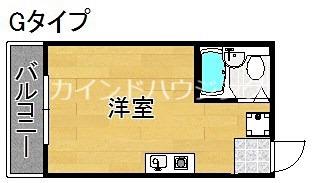 シャルム富士(ワンルーム/2階)の間取り写真