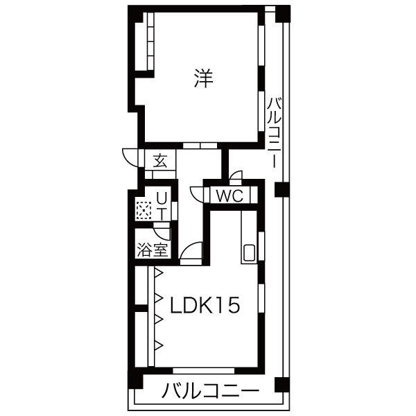 リエス千代田(1LDK/8階)の間取り写真
