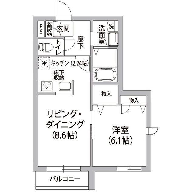 ルヴェ・デュ・ソレイユ(1LDK/2階)の間取り写真