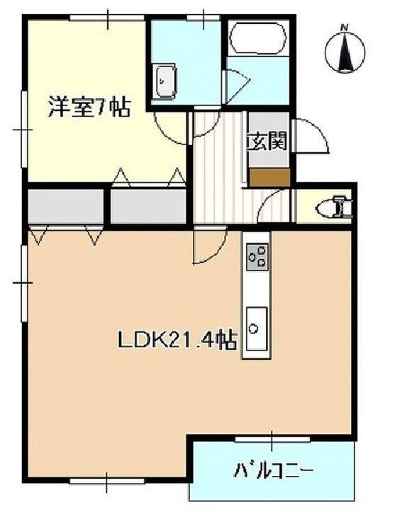 クオリティハイツ上島(1LDK/1階)の間取り写真