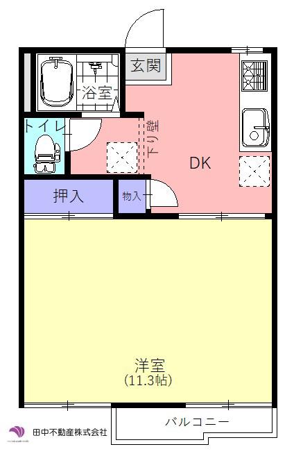 HALF HOUSE HARUHI(1DK/2階)の間取り写真