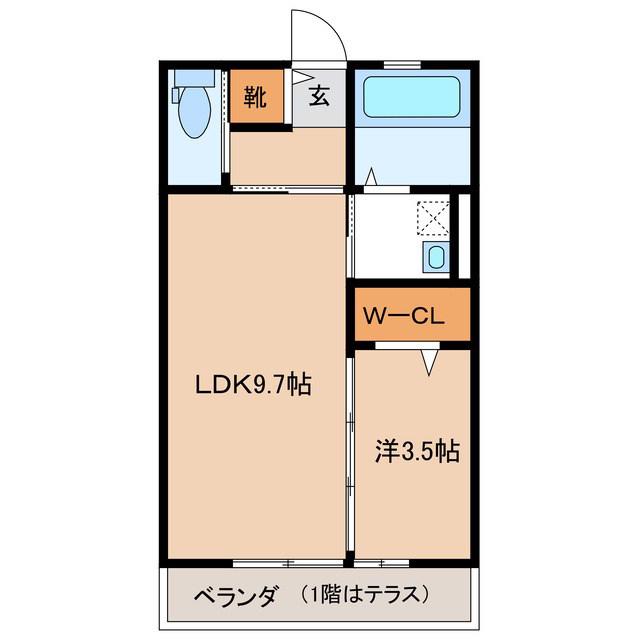 ベルメゾンZ1(1LDK/1階)の間取り写真