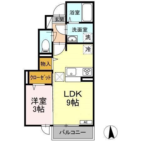 HEIZEN(1LDK/1階)の間取り写真