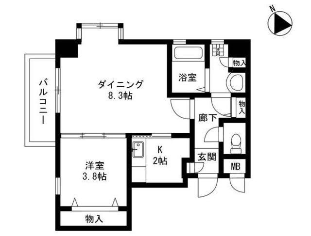 OZAREA一之江Ⅰ(1LDK/2階)の間取り写真
