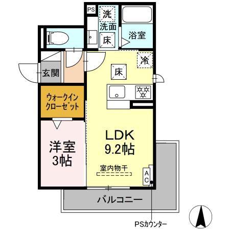 RAUM Y(1LDK/1階)の間取り写真