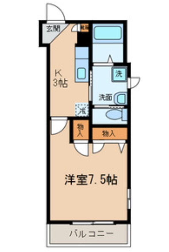 カサブランカ(1K/3階)の間取り写真