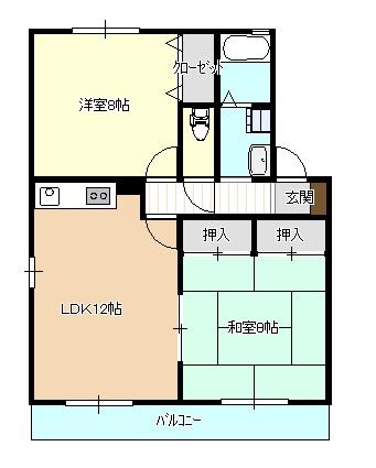 イーストハイツ(2LDK/2階)の間取り写真
