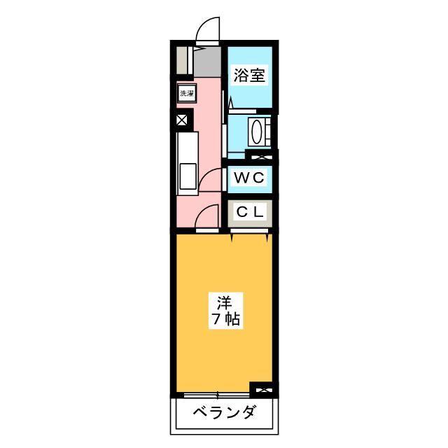 フィオーレ(1K/2階)の間取り写真