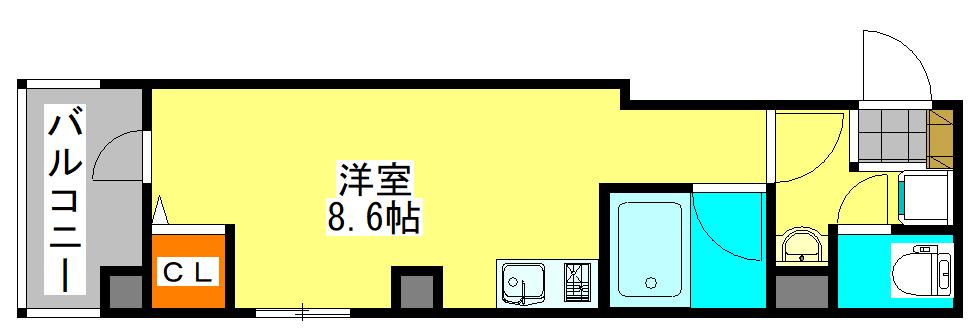 NY SQUARE FUNABASHI(ワンルーム/4階)の間取り写真