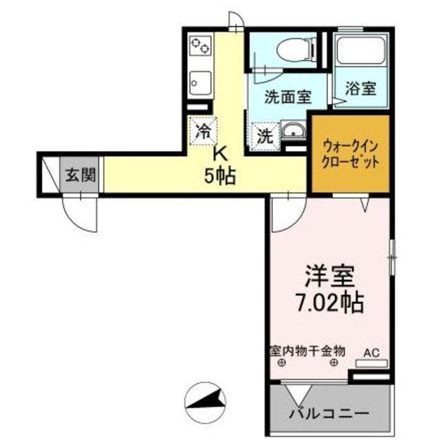 エスポワール′17(1K/3階)の間取り写真